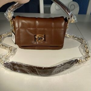 Brand New BeBe Chocolate Brown Quilted  Shoulder Or Crossbody Purse